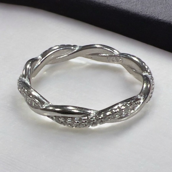 Gemstone Infinity Band Ring SS925 - Picture 5 of 7